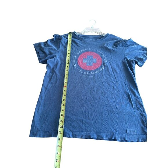 Life Is Good Mens Crusher Tee Courage Compassion Love Navy Blue M - Picture 4 of 7